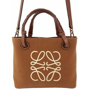 LOEWE Anagram Leather Calfskin Shoulder Tote Bag